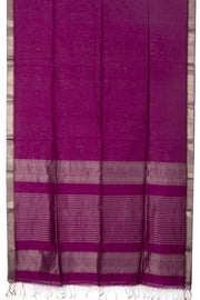  Purple Maheshwari Silk Cotton Saree 10076361