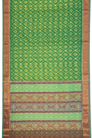 Spring Leaf Green Chinnalampatti Ikat Silk Cotton Saree With Zari Border 10076439