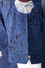 Blue Half Sleeve Ajrakh Printed Cotton Mens Shirt 10076834
