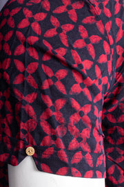 Voilet Indigo Handblock Print Cotton Mens Halfsleeve Shirt 10076836