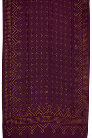 Dark Maroon Bandhani Mulberry Silk Saree 10076902