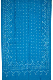 Peacock Blue Bandani Mulberry Silk Saree 10076903