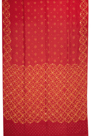 Red Bandhani Mulberry Silk Saree 10076905