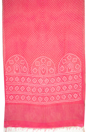 Pink Bandhani Khadi Cotton Saree 10076913