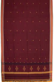 Maroon Handloom Bhujodi Cotton Saree 10076927