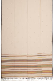 Off White Handloom Bhujodi Cotton Saree Without Blouse 10076930