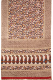 Biege Kashmiri Printed Silk Saree 10076945