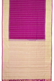 Magenta Gadwal Kuttu Silk Saree With Temple Border 10077051