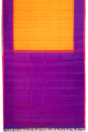 Orange Gadwal Kuttu Silk Saree With Temple Border 10077055