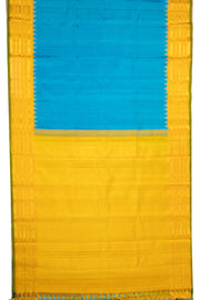 Blue Gadwal kuttu Silk Saree With Temple Border 10077056