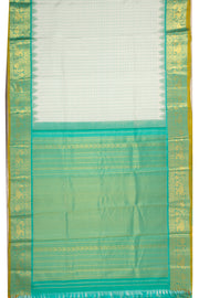 White Gadwal Kuttu Silk Saree With Temple Border 10077063