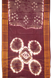 Maroon Handcrafted Sungudi Cotton Saree Without Blouse 10077114