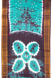 Blue Handcrafted Sungudi Cotton Saree Without Blouse 10077115