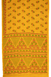 Yellow Handcrafted Sungudi Cotton Saree 10077125