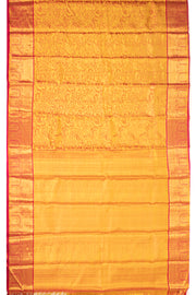 Gold With Maroon Kanjivaram Pure Silk Saree 10077159