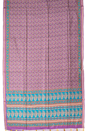 Grape Purple Printed Semi Tussar Silk Saree 10077220
