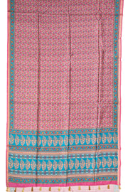 Pink Printed Semi Tussar Silk Saree 10077221