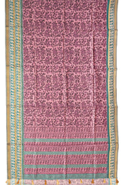 Dusty Pink Printed Semi Tussar Silk Saree 10077229