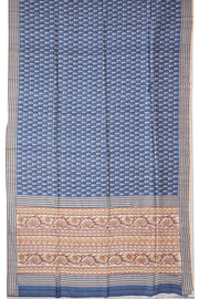 Light Blue Printed Semi Tussar Silk Saree 10077238