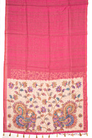 Pink Printed Semi Tussar Silk Saree 10077242