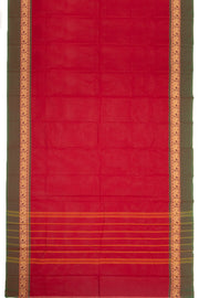 Red Handloom Chettinad Cotton Saree 10077291
