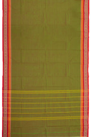 Olive Green Handloom Chettinad Cotton Saree 10077292