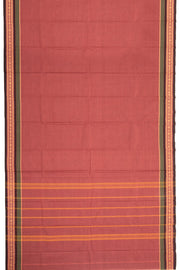 Rust Brown Handloom Chettinad Cotton Saree 10077293