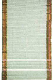 Green Handloom Chettinad Cotton Saree With Temple Border 10077299