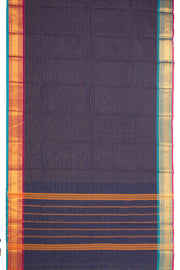 Navy Blue Handloom Chettinad Cotton Saree 10077301