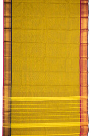 Sunflower Yellow Handloom Chettinad Cotton Saree 10077306