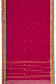 Magenta Pink Handloom Chettinad Cotton Saree Without Blouse 10077308