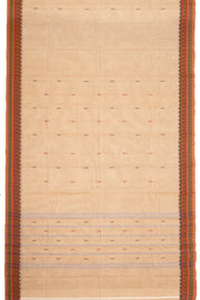 Beige Handloom Chettinad Cotton Saree 10077310