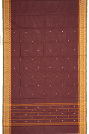 Brown Handloom Chettinad Cotton Saree 10077311