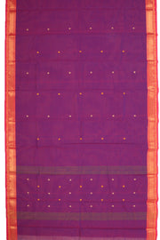 Purple Handloom Chettinad Cotton Saree 10077313