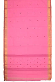 Baby Pink Handloom Chettinad Cotton Saree 10077314