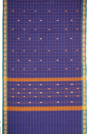 Ink Blue Handloom Chettinad Cotton Saree 10077319