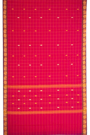 Dark Pink Handloom Chettinad Cotton Saree 10077320