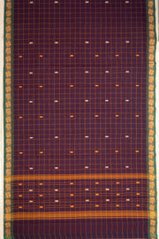 Brown Handloom Chettinad Cotton Saree 10077321