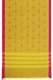 Lime Yellow Handloom Chettinad Cotton Saree 10077331