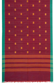 Maroon Handloom Chettinad Cotton Saree 10077332