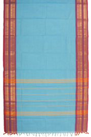 Sky Blue Handloom Chettinad Cotton Saree 10077334