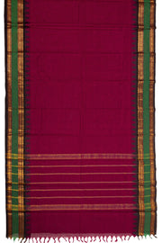 Burgundy Handloom Chettinad Cotton Saree 10077336