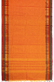 Orange Handloom Chettinad Cotton Saree 10077338