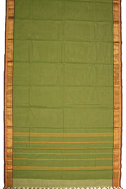Leaf Green Handloom Chettinad Cotton Saree 10077341