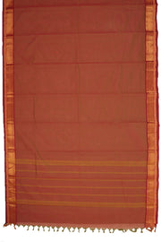 Dusty Brown Handloom Chettinad Cotton Saree 10077343