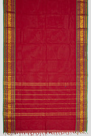 Red Handloom Chettinad Cotton Saree 10077345