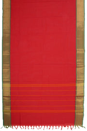 Tomato Red Handloom Chettinad Cotton Saree10077346
