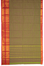 Leaf Green Handloom Chettinad Cotton Saree 10077348