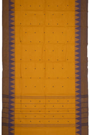Mustard yellow Handloom Chettinad Cotton Saree 10077352