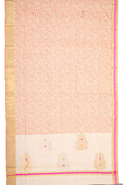 Pink Chanderi Printed Silk Cotton Saree With Floral Motifs 10077363